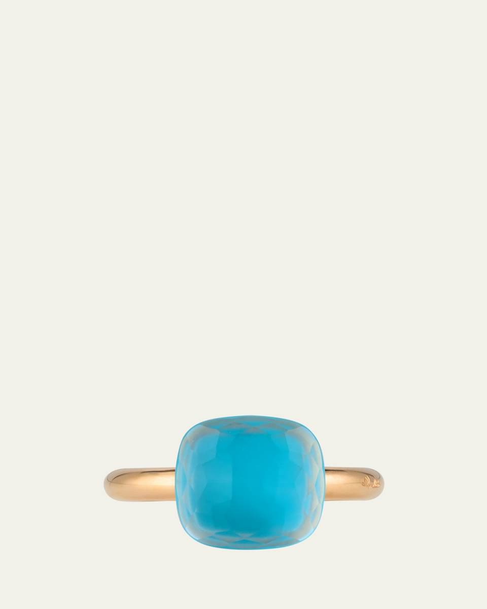 Nudo Classic Ring in Sky Blue Topaz and Mother of Pearl, Size 47